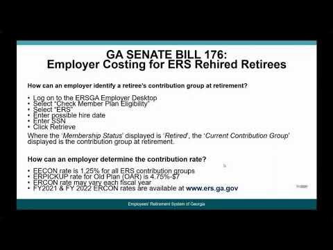Video: GA SB176 – Employer Costing for ERS Rehired Retirees 