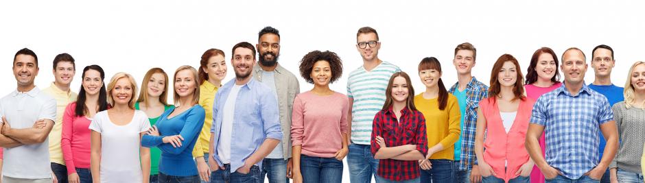 Diverse group of people smiling