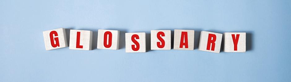 Glossary spelled in block letters