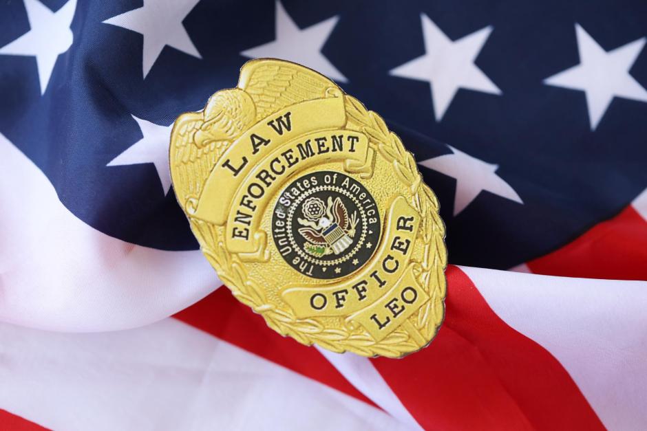 Law Enforcement Officer Badge with American Flag